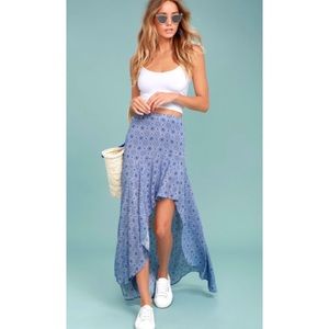 Lulu’s Mediterranean Beach Blue High Low Skirt
